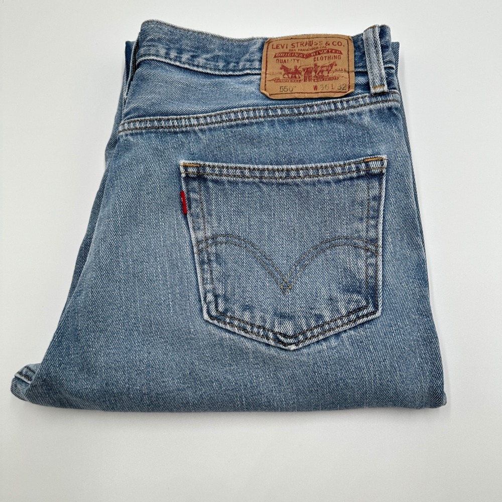 Levis 550 Mens 36x32 Relaxed Jeans 2009 Y2K Light Wash Baggy Distressed